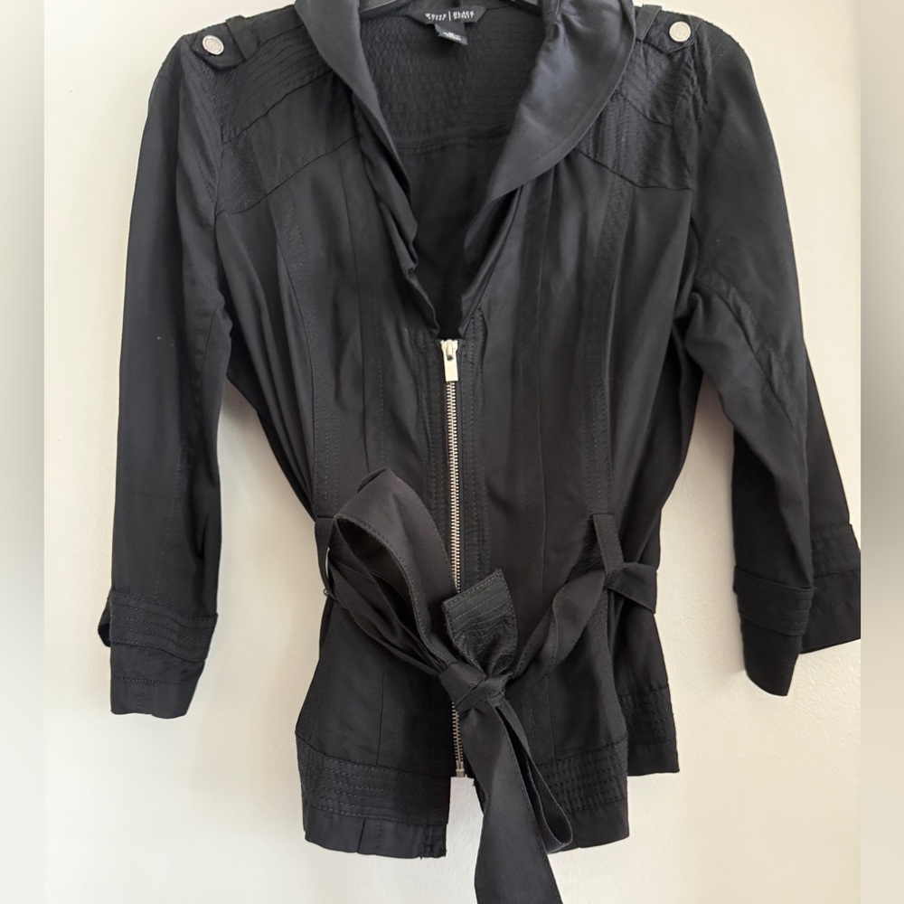 White House Black Market Black Belted Blouse Style Jacket